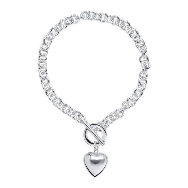Beginnings Silver Bracelet B5516 Heart T-Bar Chain Bracelet