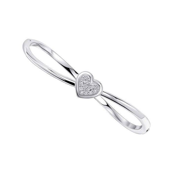 Beginnings Bangle B5523C Hinged Heart CZ Set Bangle