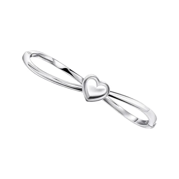 Beginnings Silver Hinged Heart Bangle B5524