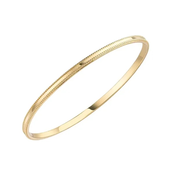 Beginnings Silver 3mm Millegrain Bangle B5540 - Z1603