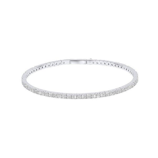 Silver Bracelet B5578 Diamonfire Multi-Stone Flexi Bangle