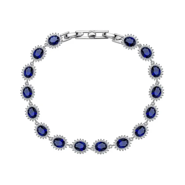 Diamonfire Silver Oval Bracelet with Surround B5604