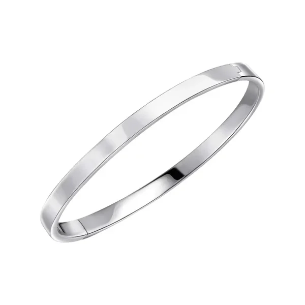 Beginninga Plain Hinged Silver Bangle B5605 - Z1603