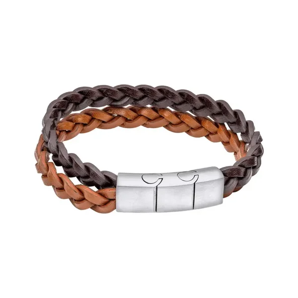 Fred Bennett Double Braided Leather Bracelet B5618