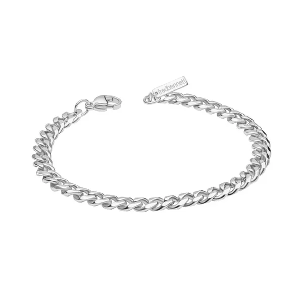 Fred Bennett Smaller Fit Stainless Steel Cuban Link Chain Bracelet B5628