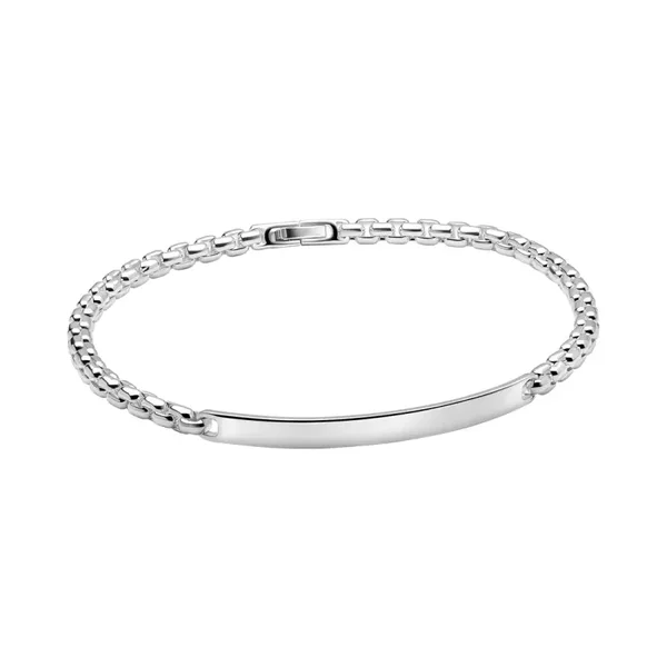Fred Bennett Sterling Silver Classic Chain Bracelet with ID Bar B5651