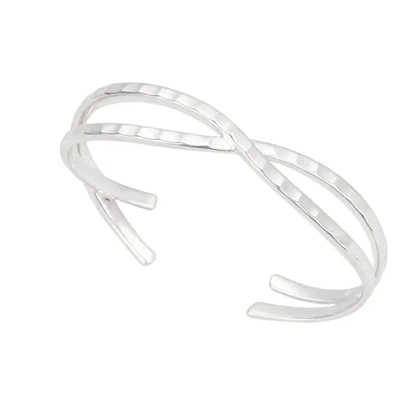 Beginnings Silver Textured Twist Cuff Bangle B5658