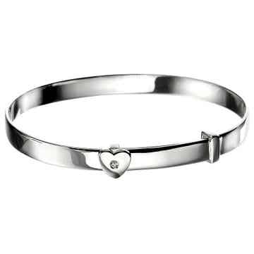 D for Diamomd Bangle B773 Heart Expanding Bangle with Diamond