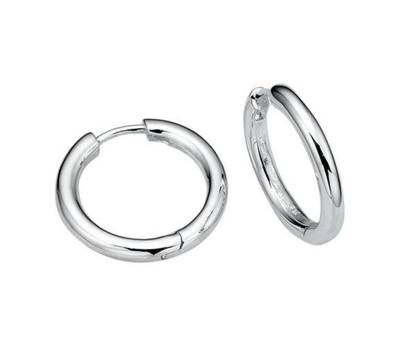 Beginnings Silver Earrings E3459 Huggie 925 Silver Hoop Earrings