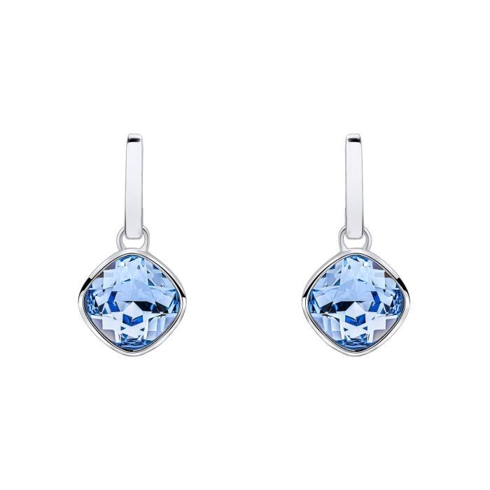 Beginnings Silver Earrings E6478T Cushion Cut Crystal Drop Stud Earrings