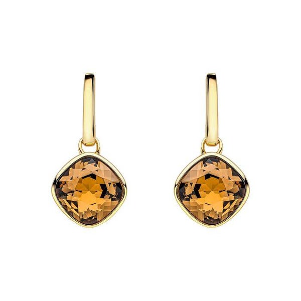 Beginnings Silver Earrings E6479Y Cushion Cut Crystal Drop Stud Earrings