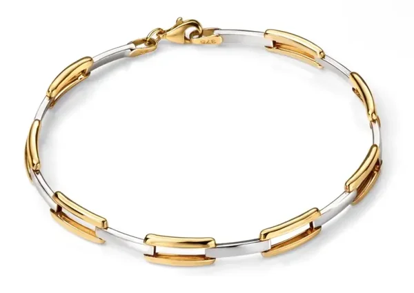 Elements Gold Rectangle Link Bracelet GB427