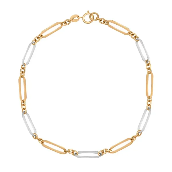 Elements Gold Elongated Link Bracelet GB512