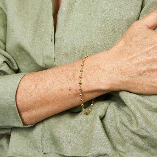 Gold Bracelet GB528 Ball Chain Bracelet in 9ct Gold Elements