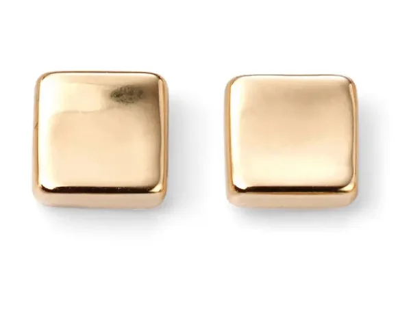 Elements Gold Plain Square Stud Earrings GE2071