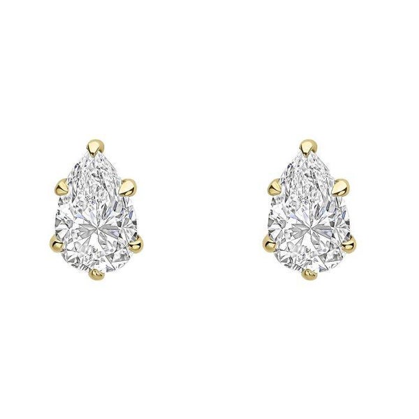 9ct Yellow Gold Earrings GE2449 Reflections Pear Cut Diamond Stud Earrings