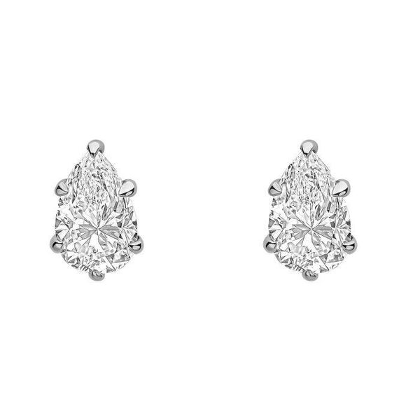 9ct White Gold Earrings GE2450 Reflections Pear Cut Stud Diamond Earrings in 9ct Gold