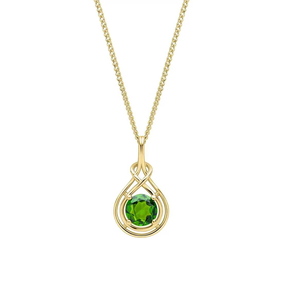 Elements Gold Celtic Green Diopside Pendant Set GP2398G