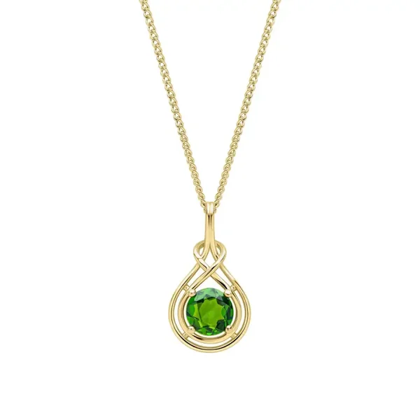 Elements Gold Celtic Green Diopside Pendant Set GP2398G