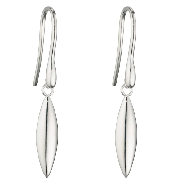 Beginnings 925 Sterling Silver Earrings E6088 Navette Shaped Drop Earrings
