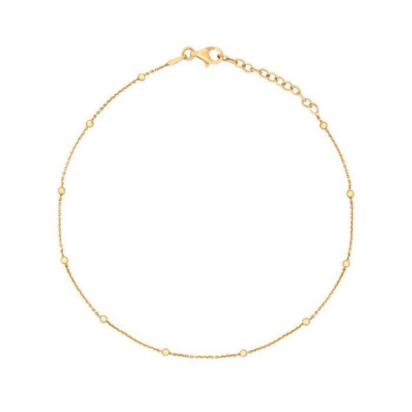 925 Silver Anklet K208 Fine Trace and Ball Chain Anklet Gold Plated