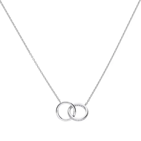 Diamonfire Silver Necklace N4235 Diamonfire Interlocking Rings Necklace
