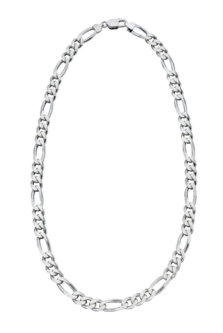 Heavyweight Figaro Chain Necklace 51cm Beginnings Silver Necklace N4272