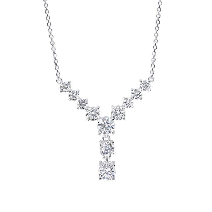 Silver Necklace N4594C Gradient Lariat Beginnings Necklace