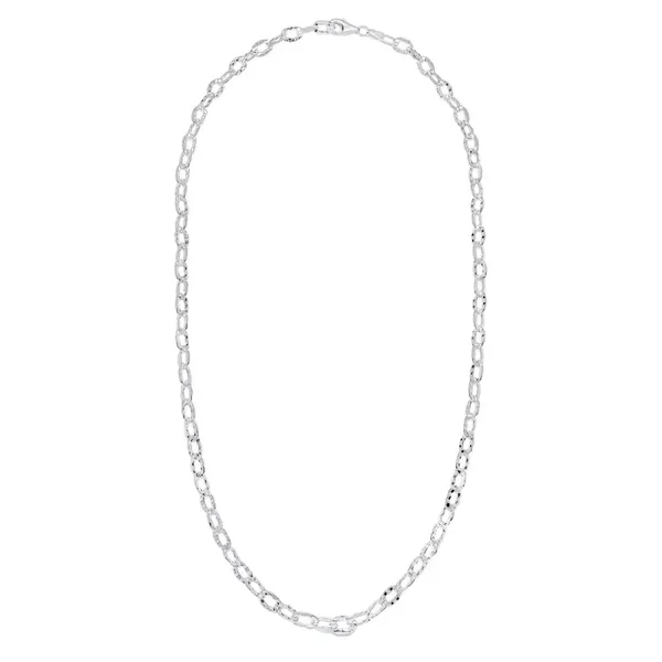Silver Necklace N4598 Textured Anchor Chain Beginnings Necklace