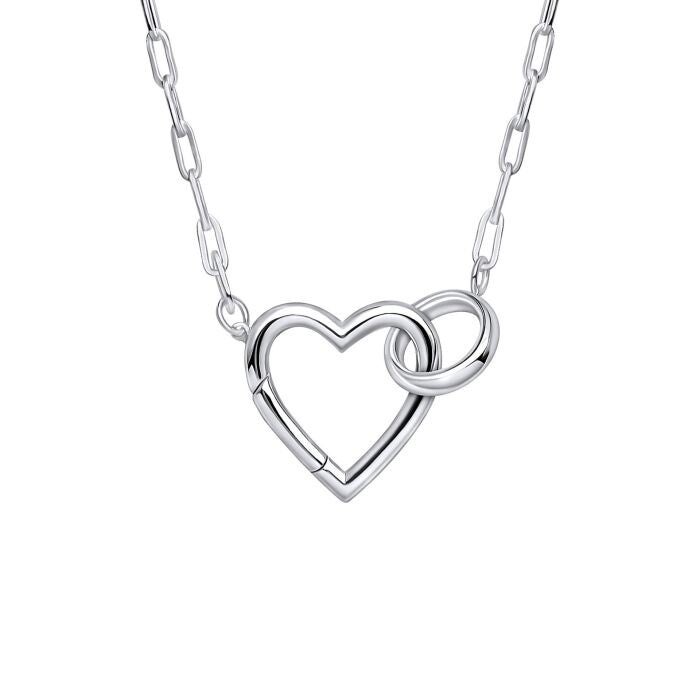 Beginnings Silver Necklace N4601 Heart Connection Chain Necklace