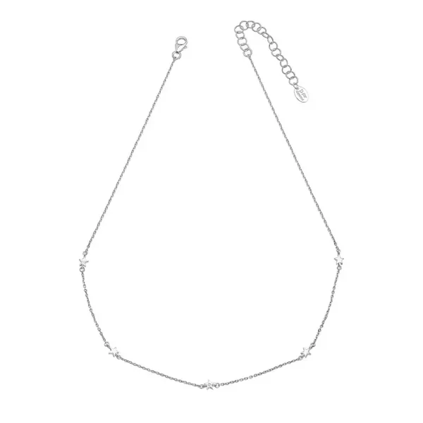 D for Diamond Star Station Silver Necklace with Diamond N4622