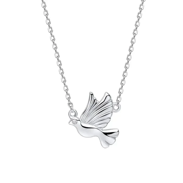 D for Diamond Dove Silver Necklace with Diamond N4658