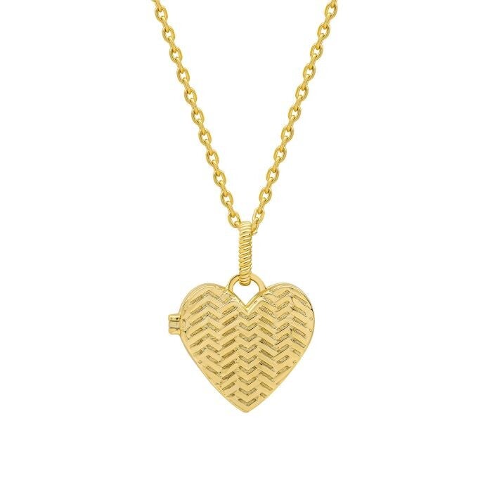 Picnic Basket Weave Heart Locket Necklace N4672 Laura Ashley