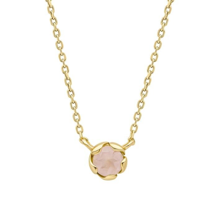 Silver Necklace N4674P Laura Ashley Petal Set Semi-Precious Necklace