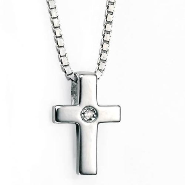 D for Diamond Pendant P800 Small Cross Pendant with Diamond