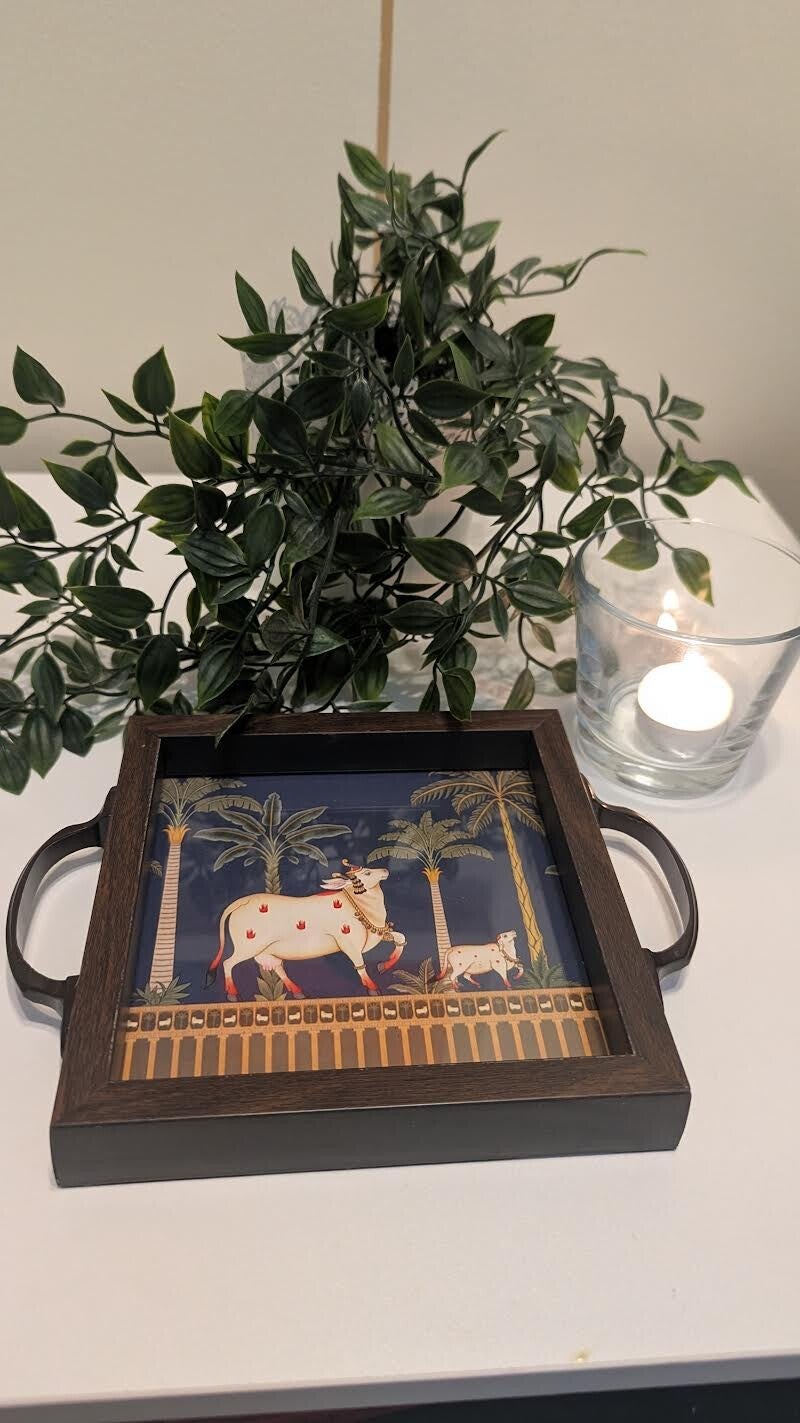 Decorative Accent Tray with cow design