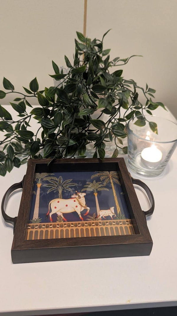 Decorative Accent Tray with cow design