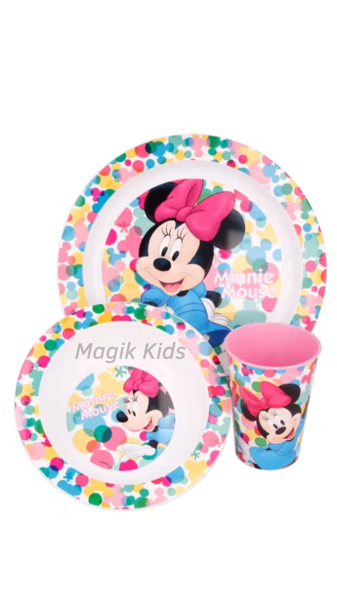 Set Repas Plastique 3 Pièces Minnie