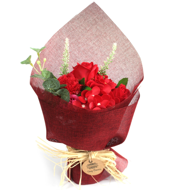 Bouquet de Fleurs de Savon - Rouge