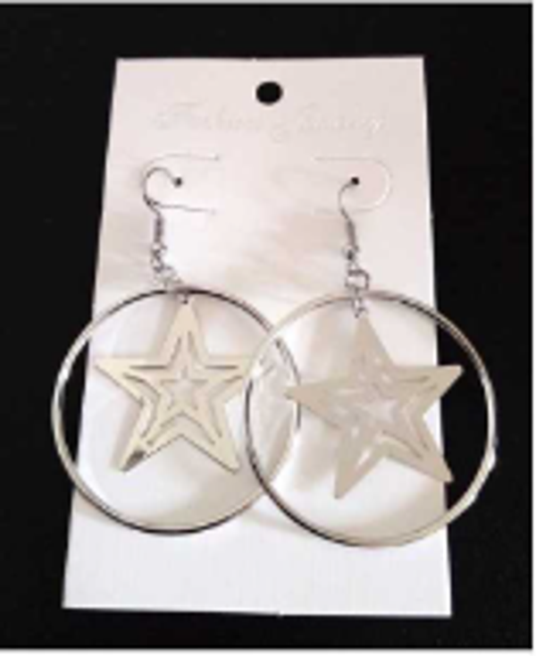 Boucles d'oreilles Créoles Pendentif Etoile