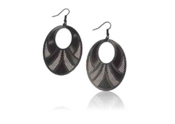 Boucles d'oreilles Pendantes Fantaisies Ovales Motifs Graphiques