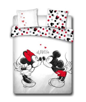 Parure de Lit Coton 2 Personnes Mickey / Minnie 200 cm x 200 cm