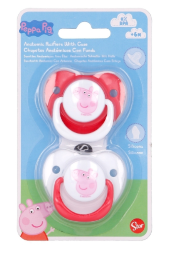 Set de 2 Tétines + 6 Mois Peppa Pig