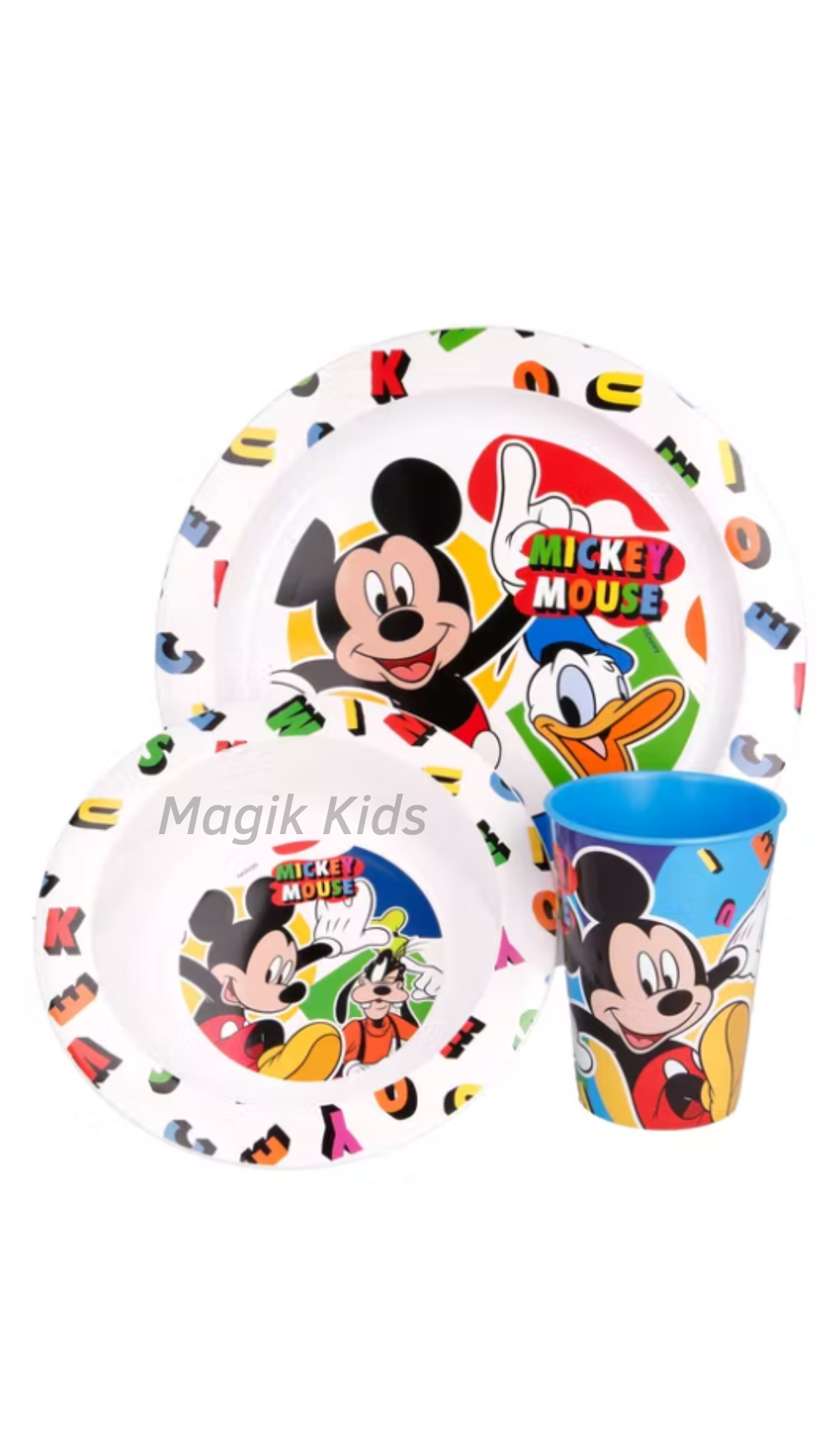 Set Repas Plastique 3 Pièces Mickey
