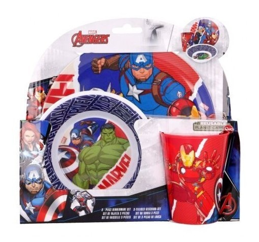 Set Repas Mélamine 3 Pièces Avengers