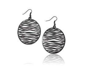 Boucles d'oreilles Créoles Rondes Motifs Ondulations