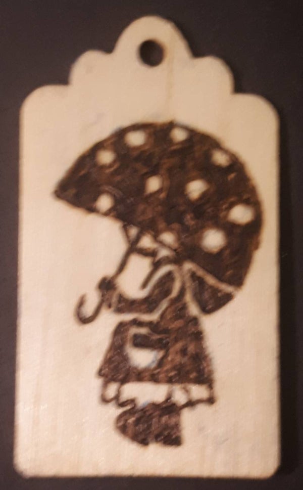 Kadolabel meisje met paraplu