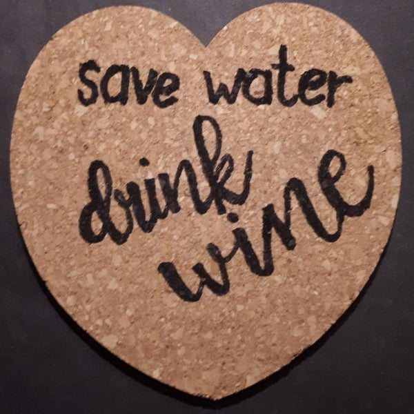Onderzetter kurk Save water...