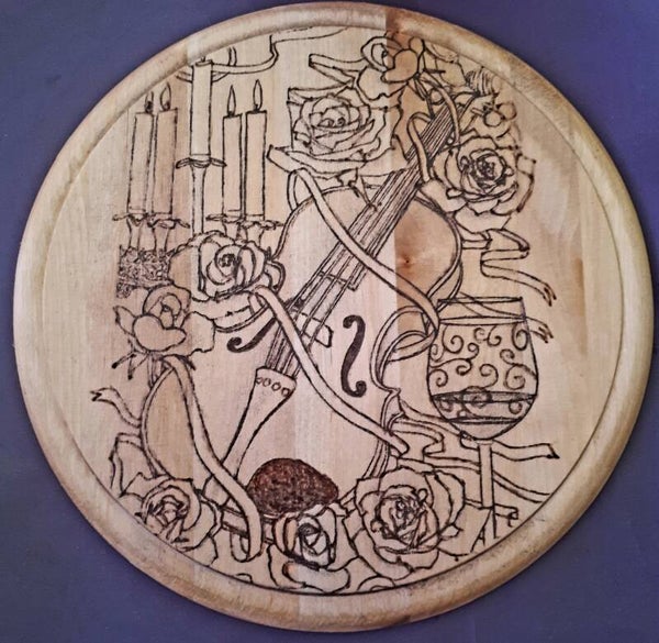 Snij-/serveerplank Romantisch tafereel 