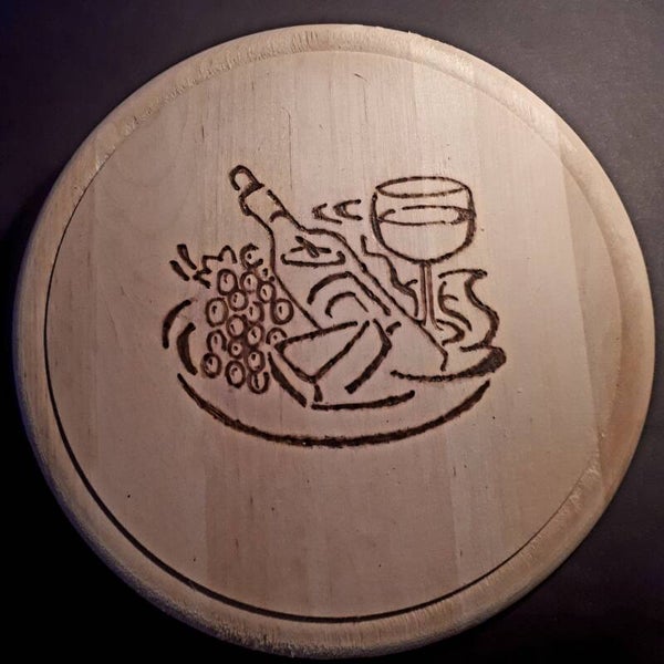 Snij-/serveerplank  wijn & kaas